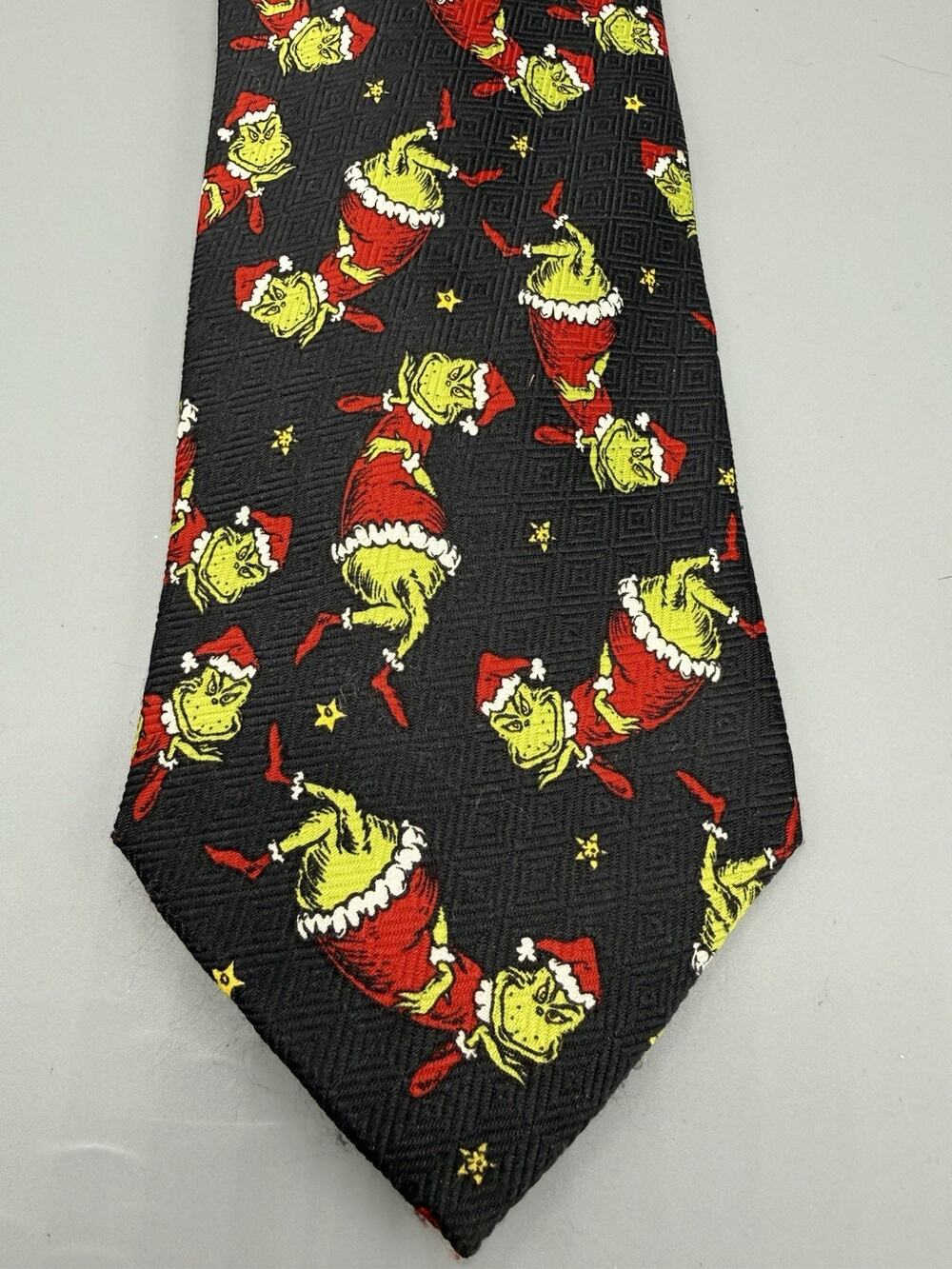 Dr. Seuss Grinch Christmas Neck Tie Black Santa Grinch Holiday Novelty Tie